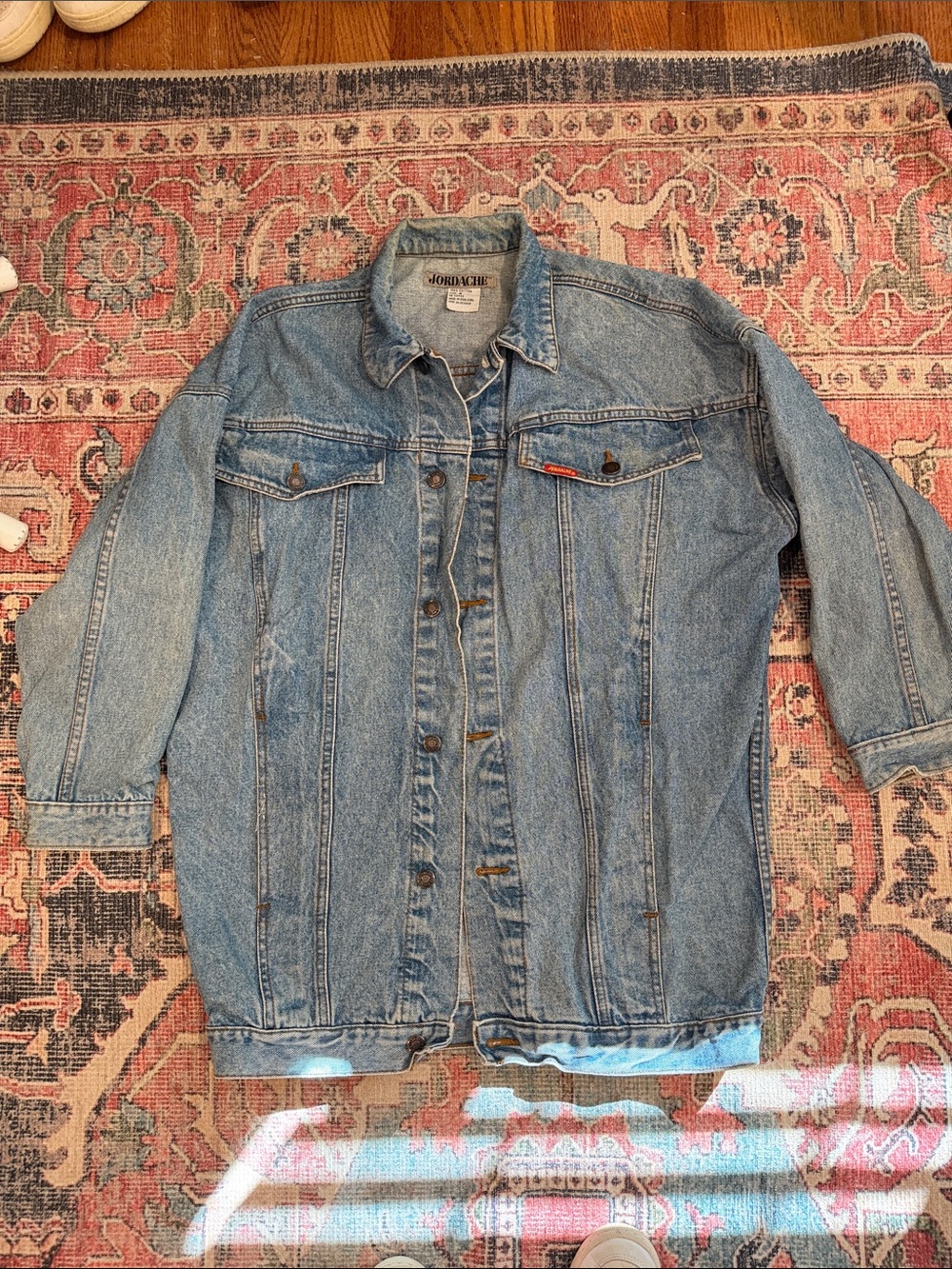 Vintage late 1980s early 1990s Jordache Light Blue Denim Trucker Jacket